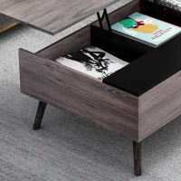 HOMCOM Lift-Top Coffee Table with storage, 100x 65 x 39cm Grey(m-8)