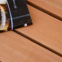 Outsunny Banco de Jardim de 3 Lugares Banco de Ripas de Madeira com Encosto Apoio para os Braços Terraço Varanda Exterior Carga 320kg 140x50x85cm Natural(m-7)