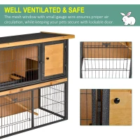PawHut Wood-metal Guinea Pigs Hutches Elevated Pet House Outdoor 89.5 x 45 x 81cm(m-5)