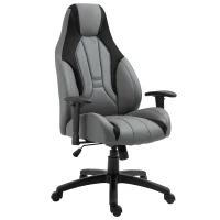 Vinsetto Racing Gaming Chair, Mesh & Faux Leather Computer Chair with High Back, Swivel Wheels, Adjustable Height and Armrest, Charcoal Grey(m-11)