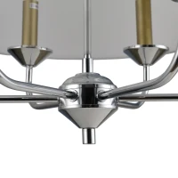 HOMCOM Modern Chandelier Candle Pendant Light Fabric Lampshades with Adjustable Hanging Chain for Living Room, Dining Room, Kitchen, White(m-8)