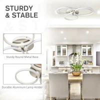 HOMCOM Three Circle LED Ceiling Modern Light with Metal Base for Hallway, Dining Room(m-5)