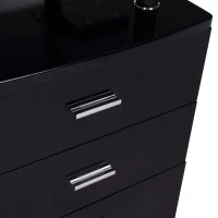 HOMCOM Corner Computer Desk Home Office L-Shaped  Study PC Table Furniture Writing Workstation (Black)(m-8)