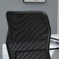 Vinsetto Executive High Mesh Back Office Chair w/ Fixed Armrests Adjustable Height Wheels Wide Padded Seat Home Work Comfort Support Black(m-9)
