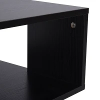 HOMCOM Side Table Square Coffee Table Modern End Table with 2 Tier Storage Shelves for Living Room, Bedroom, Black(m-7)