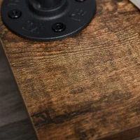 HOMCOM Industrial-Style Steel Clothes Rail w/ Hooks Shelf Wheels Compact Garment Storage Coat Dress Shirts Rustic Brown & Black(m-9)