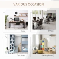 HOMCOM Computer Desk with 4 Storage Shelves Writing Study Desk with Bookshelf for Home Office Sturdy Student Workstation for Small Spaces with Steel Frame(m-6)