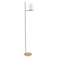 HOMCOM Modern Floor Lamp Metal Frame Sphere Light w/ Pedal Switch, Standing Lamp for Home Office Living Room, 159cm, Gold(m-1)