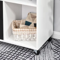 HOMCOM Mobile File Cabinet for Home Office, Lateral Filing Cabinet, Printer Stand with Open Shelves, Lockable Drawer,100cm x 35cm x 65cm, Black(m-8)