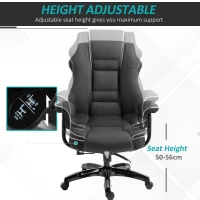 Vinsetto Executive Office Chair, PU Leather High Back Desk Chair with Height Adjustable, Reclining Swivel Computer Chair for Home, Black(m-4)