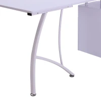 HOMCOM Corner Computer Desk Home Office L-Shaped  Study PC Table Furniture Writing Workstation (White)(m-8)