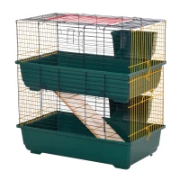 PawHut 2-Story Large Small Animal Cage w/ Accessories for Chinchillas Puppy Guinea Pig(m-1)