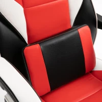 Vinsetto Cool & Stylish Gaming Chair Ergonomic Recliner w/ Thick Padding Footrest Neck & Back Pillow 5 Wheels Racing Swivel Height Adjustable Home Office Red(m-9)