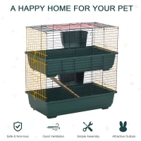 PawHut 2-Story Large Small Animal Cage w/ Accessories for Chinchillas Puppy Guinea Pig(m-4)