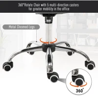 Vinsetto Office Chair Ergonomic 360° Swivel Diamante Tufted Home Work Velour Padded Base 5 Castor Wheels Black(m-6)