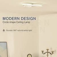 HOMCOM Three Circle LED Ceiling Modern Light with Metal Base for Hallway, Dining Room(m-4)