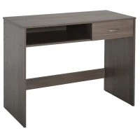 HOMCOM Compact Computer Desk, Study Table with Drawer and Storage Compartment, Writing Workstation, Grey(m-1)