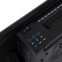 HOMCOM 1800W Wall Mounted Electric Fireplace Heater 7 Coloured LED Light Fire Glass Screen with Pebble Effect & Remote Control(m-8)