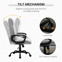 Vinsetto High Back Executive Chair Ergonomic Task Seat Home Office Swivel  Computer Chair for Sturdy with Padded Armrests, Adjustable Height, Light Grey(m-5)