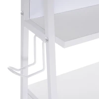 HOMCOM Home Office Computer table with whiteboard Storage Desktop study workstation Adjustable Feet White(m-7)