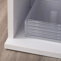 HOMCOM 204 CD Media Display Shelf Unit Set of 2 Blu-Ray Tower Rack w/ Adjustable Shelves Bookcase Storage Organiser, White(m-9)