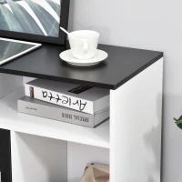 HOMCOM Mobile File Cabinet for Home Office, Lateral Filing Cabinet, Printer Stand with Open Shelves, Lockable Drawer,100cm x 35cm x 65cm, Black(m-9)