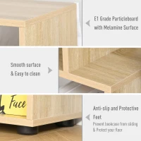 HOMCOM 8-Tier Freestanding Bookcase w/ Melamine Surface Anti-Tipping Foot Pads Home Display Storage Grid Stand Bedroom Living Room Furniture Modern Style - Natural(m-5)