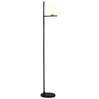 HOMCOM Modern Floor Lamp Metal Frame Sphere Light w/ Pedal Switch, Standing Lamp for Home Office Living Room, 159cm, Black(m-11)