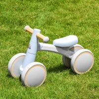 HOMCOM Bicicleta sin Pedales para Niños de 1-3 Años Bicicleta de Equilibrio con 4 Ruedas Ligeras Correpasillos Infantil 60x24x37 cm Azul(m-2)