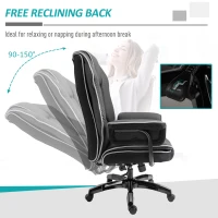 Vinsetto Executive Office Chair, PU Leather High Back Desk Chair with Height Adjustable, Reclining Swivel Computer Chair for Home, Black(m-5)