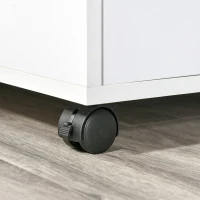 HOMCOM Multi-Storage Printer Stand Unit Office Desk Side Mobile Storage w/ Wheels Modern Style 60L x 50W x 65.5H cm - Oak(m-9)