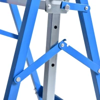 HOMCOM Conjunto de 2 Cavaletes Telescópicos Dobráveis com Altura Ajustável Cavaletes de Serra de Aço para Mesa de Trabalho Carga 200kg 68x58x80-130cm Azul e Prata(m-8)