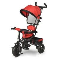 HOMCOM Triciclo para Crianças 2 em 1 com capota ajustável acima de 18 Meses vermelho 92x51x110cm(m-1)
