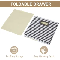 HOMCOM 2-Tier Storage Shelf Bookshelf Display Cabinet Double Cube Shelving Unit with Fabric Drawer, Grey(m-6)