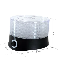 HOMCOM 5 Tier Food Fruit Dehydrator, 280W with Adjustable Temperature Control 40 - 70 Degree(m-3)