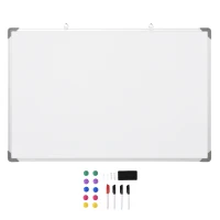 HOMCOM Quadro Magnético com Bandeja 10 Ímás 1 Apagador e 4 Marcadores 90x60cm Branco(m-1)