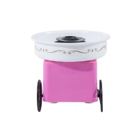 HOMCOM Electric Cotton Candy Maker Candy Floss Machine Cart Kitchen DIY 450W Pink(m-8)