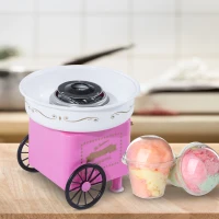 HOMCOM Electric Cotton Candy Maker Candy Floss Machine Cart Kitchen DIY 450W Pink(m-10)