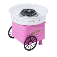 HOMCOM Electric Cotton Candy Maker Candy Floss Machine Cart Kitchen DIY 450W Pink(m-11)