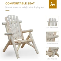 Outsunny Outdoor Classic Wooden Adirondack Deck Outdoor Patio Lounge Chair with Ergonomic Design Fir Wood Frame, Natural Wood(m-5)
