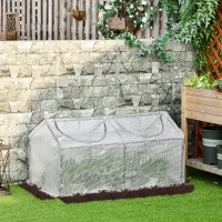 Outsunny Mini Greenhouse Portable Flower Planter Tomato Vegetable House for Garden Backyard with Zipper 120 x 60 x 60 cm, White(m-2)