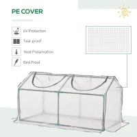 Outsunny Mini Greenhouse Portable Flower Planter Tomato Vegetable House for Garden Backyard with Zipper 120 x 60 x 60 cm, White(m-4)