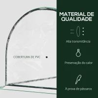 Outsunny Estufa 200x100x80cm para Jardim Terraço Cultivo de Plantas Estufa com Estrutura de Aço Cobertura PVC Transparente(m-4)