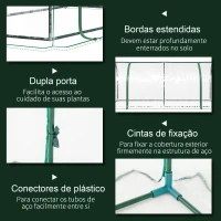 Outsunny Estufa 200x100x80cm para Jardim Terraço Cultivo de Plantas Estufa com Estrutura de Aço Cobertura PVC Transparente(m-5)