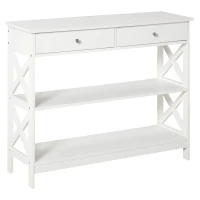 HOMCOM Console Table Sofa Desk w/ Shelves Drawers for Living Room Entryway Bedroom(m-1)