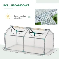 Outsunny Mini Greenhouse Portable Flower Planter Tomato Vegetable House for Garden Backyard with Zipper 120 x 60 x 60 cm, White(m-5)