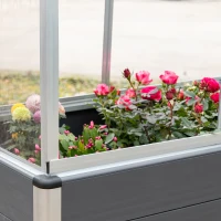 Outsunny Raised Garden Bed, Elevated Flower Planter Box with PC Cover for Outdoor(m-8)