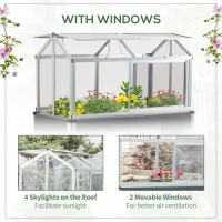 Outsunny Raised Garden Bed, Elevated Flower Planter Box with PC Cover for Outdoor(m-6)