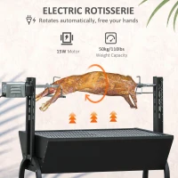Outsunny Outdoor Electric Charcoal BBQ Rotisserie Grill 50kg Lamb Hog Spit Roaster(m-4)