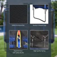 HOMCOM 305cm Trampoline for Kids and Adult with Safety Enclosure Net Spring Pad Waterproof Jump Mat for Outdoor Indoor Use(m-8)
